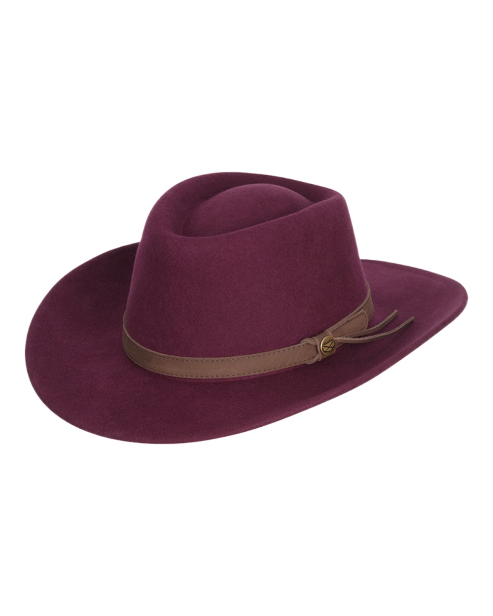 Merlot Coloured Hoggs of Fife Perth Crushable Felt Hat on white background #colour_merlot