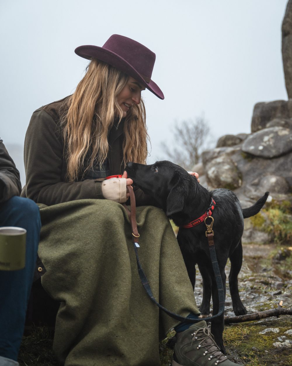 Merlot Coloured Hoggs of Fife Perth Crushable Felt Hat on mountain background #colour_merlot