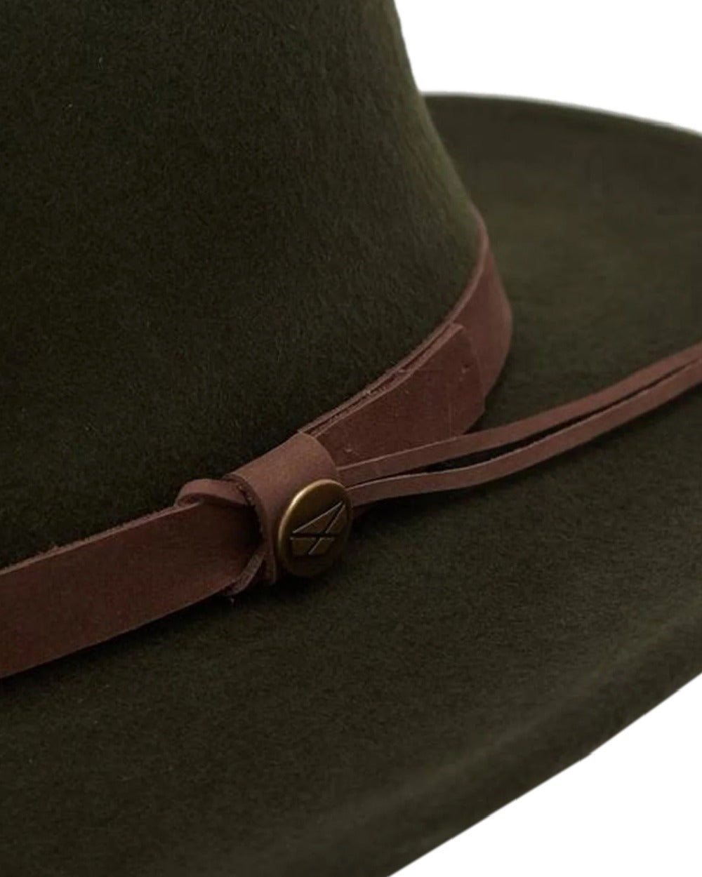 Olive Coloured Hoggs of Fife Perth Crushable Felt Hat on white background #colour_olive