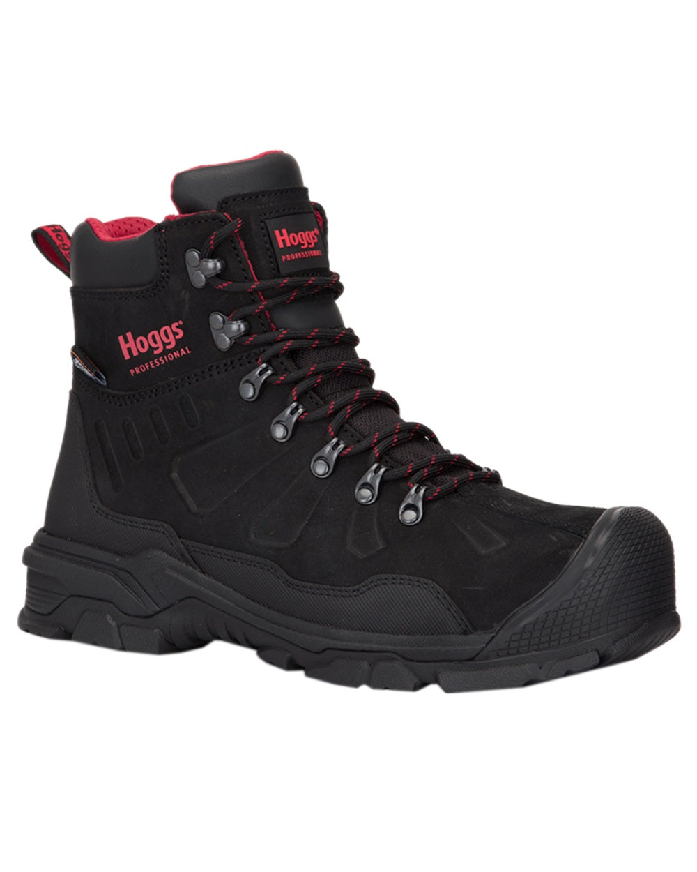 Black Nubuck Coloured Hoggs of Fife Poseidon S3 Safety Lace-Up Boots on white background #colour_black-nubuck