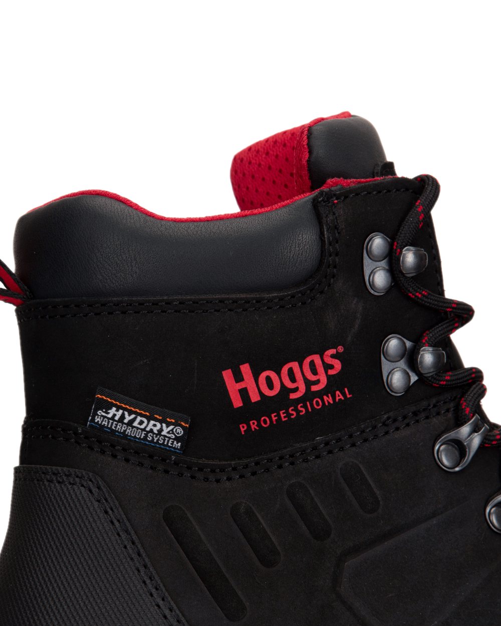 Black Nubuck Coloured Hoggs of Fife Poseidon S3 Safety Lace-Up Boots on white background #colour_black-nubuck