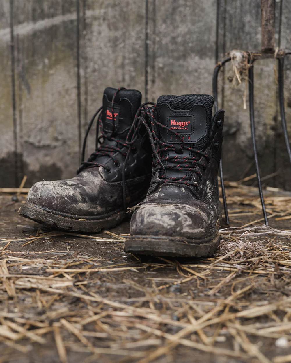 Black Nubuck Coloured Hoggs of Fife Poseidon S3 Safety Lace-Up Boots on land background #colour_black-nubuck