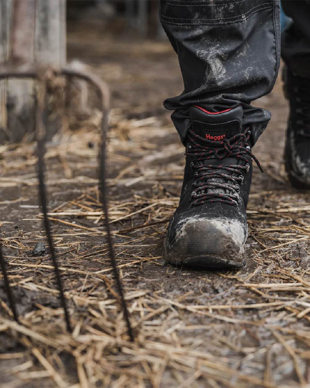 Black Nubuck Coloured Hoggs of Fife Poseidon S3 Safety Lace-Up Boots on land background #colour_black-nubuck