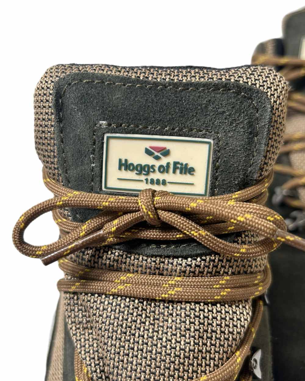 Fern Green Coloured Hoggs of Fife Rambler Waterproof Hiking Boots on white background #colour_fern-green