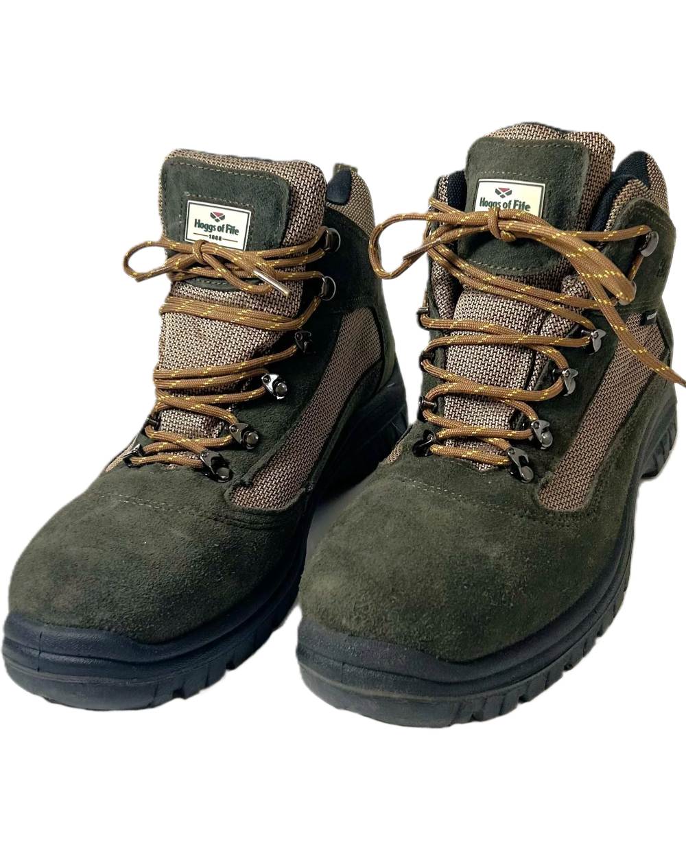 Fern Green Coloured Hoggs of Fife Rambler Waterproof Hiking Boots on white background #colour_fern-green
