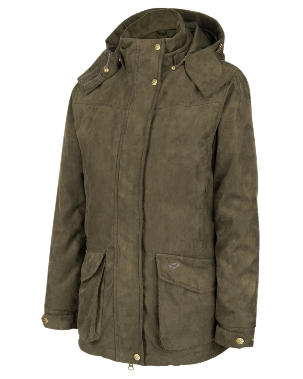 Field Green Coloured Hoggs of Fife Rannoch Ladies Hunting Jacket on white background #colour_field-green