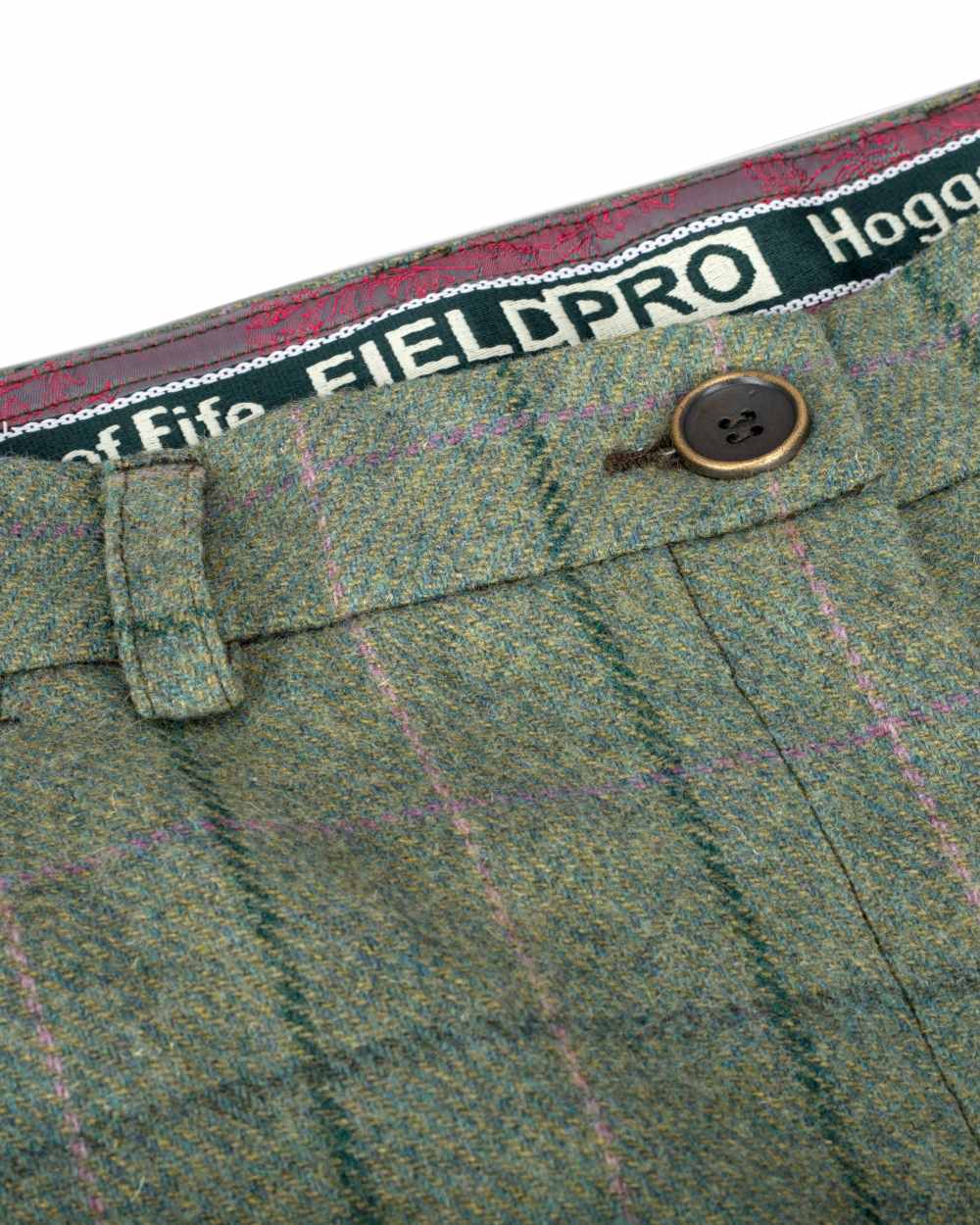 Spring Bracken Coloured Hoggs of Fife Roslin Ladies Technical Tweed Breeks on white background #colour_spring-bracken