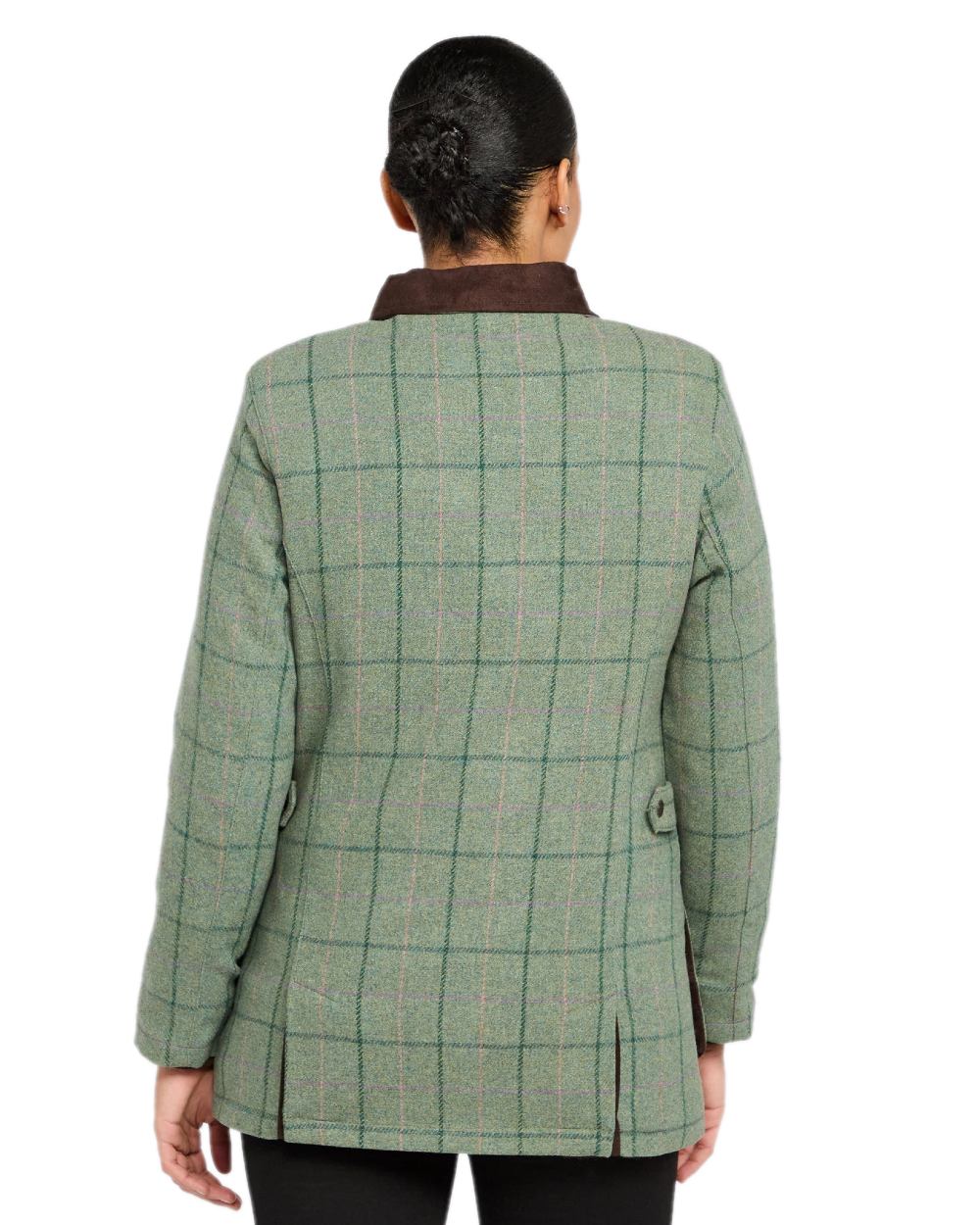 Spring Bracken Coloured Hoggs of Fife Roslin Ladies Technical Tweed Field Coat on white background #colour_spring-bracken