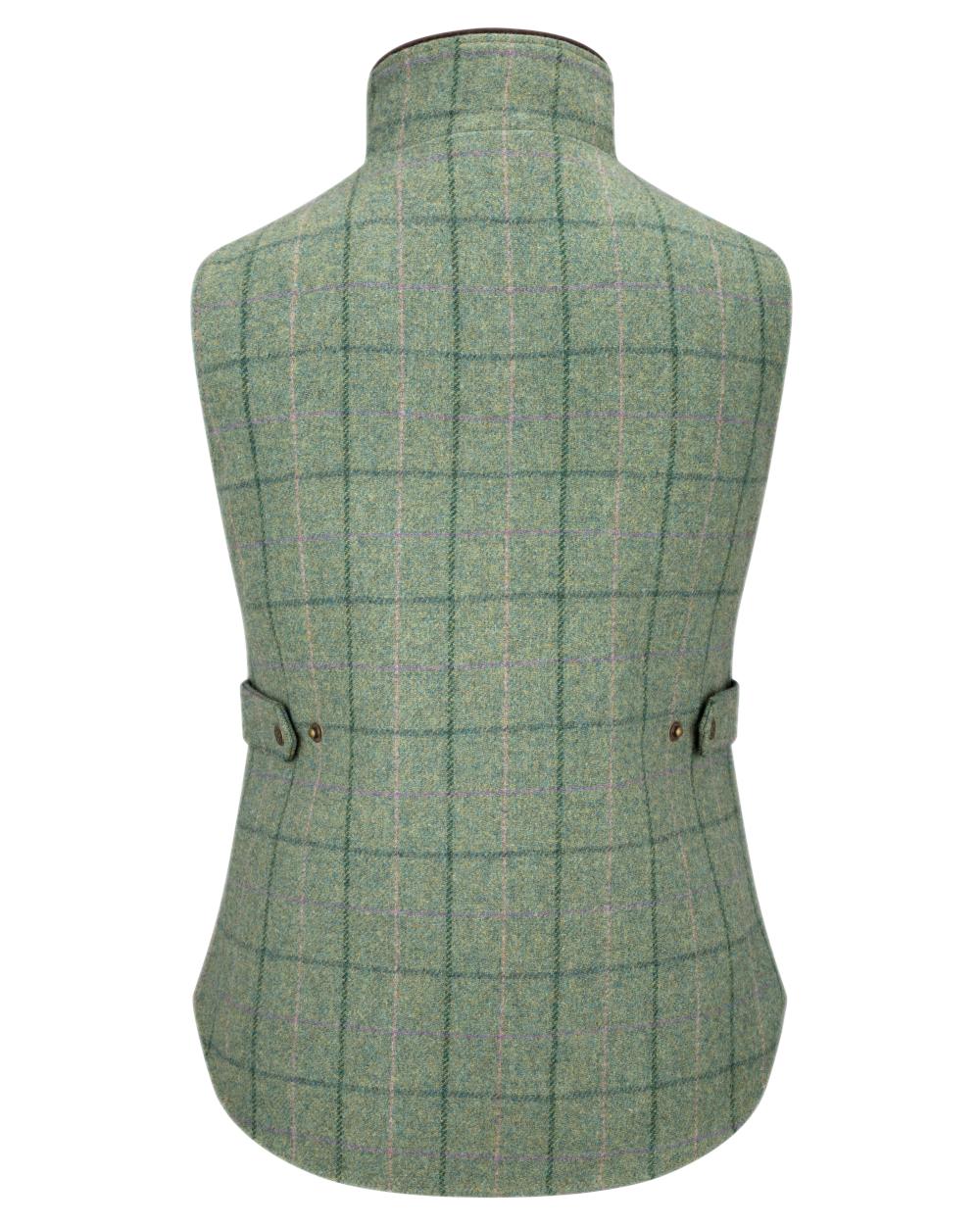 Spring Bracken Coloured Hoggs of Fife Roslin Ladies Technical Tweed Waistcoat on white background #colour_spring-bracken