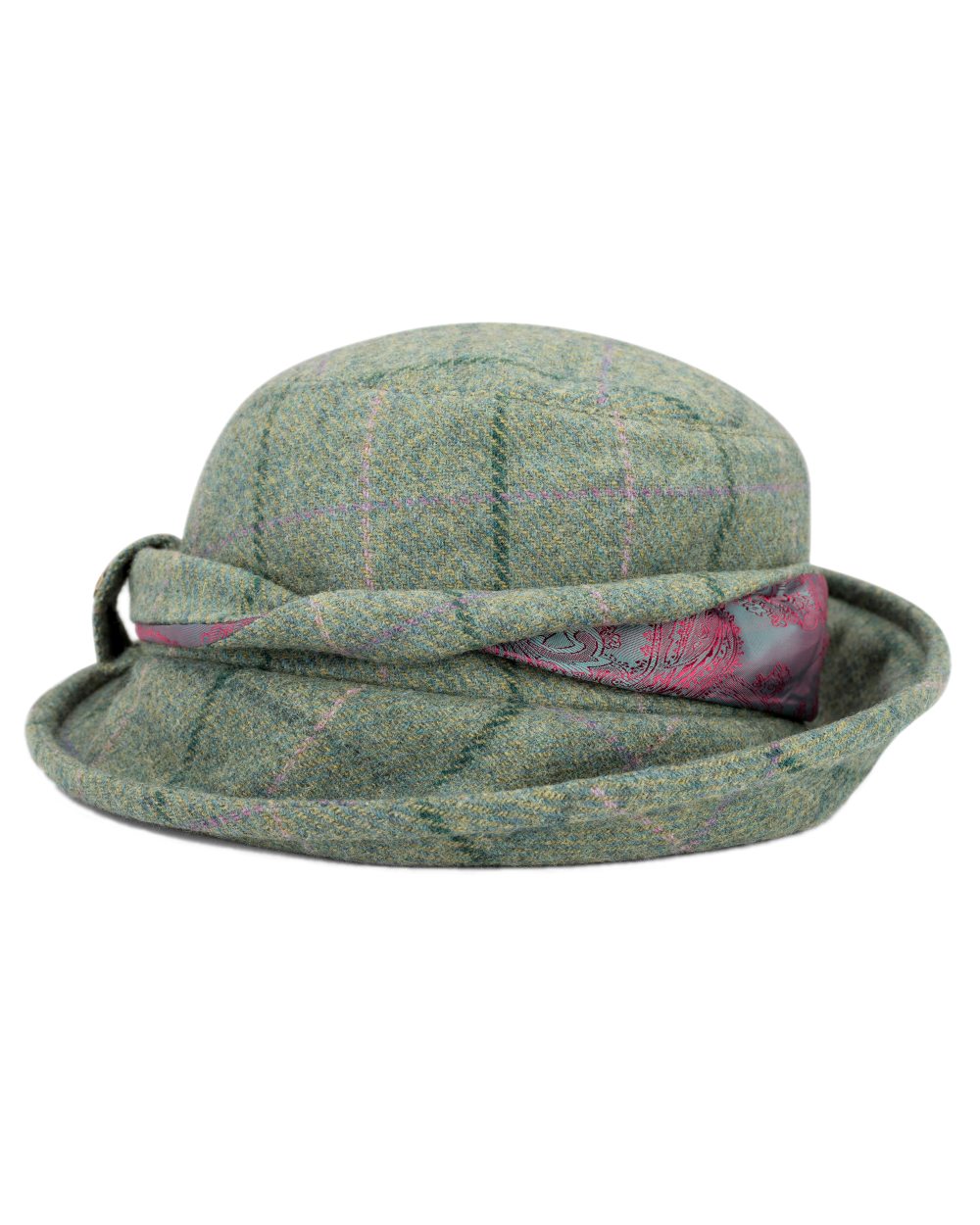 Spring Bracken Coloured Hoggs of Fife Roslin Ladies Tweed Twist Hat on white background #colour_spring-bracken