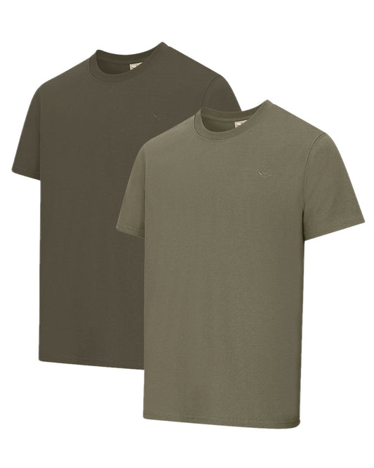 Forest Lovat Coloured Hoggs of Fife Sandwood 2 Pack Cotton T-Shirts on white background #colour_forest-lovat