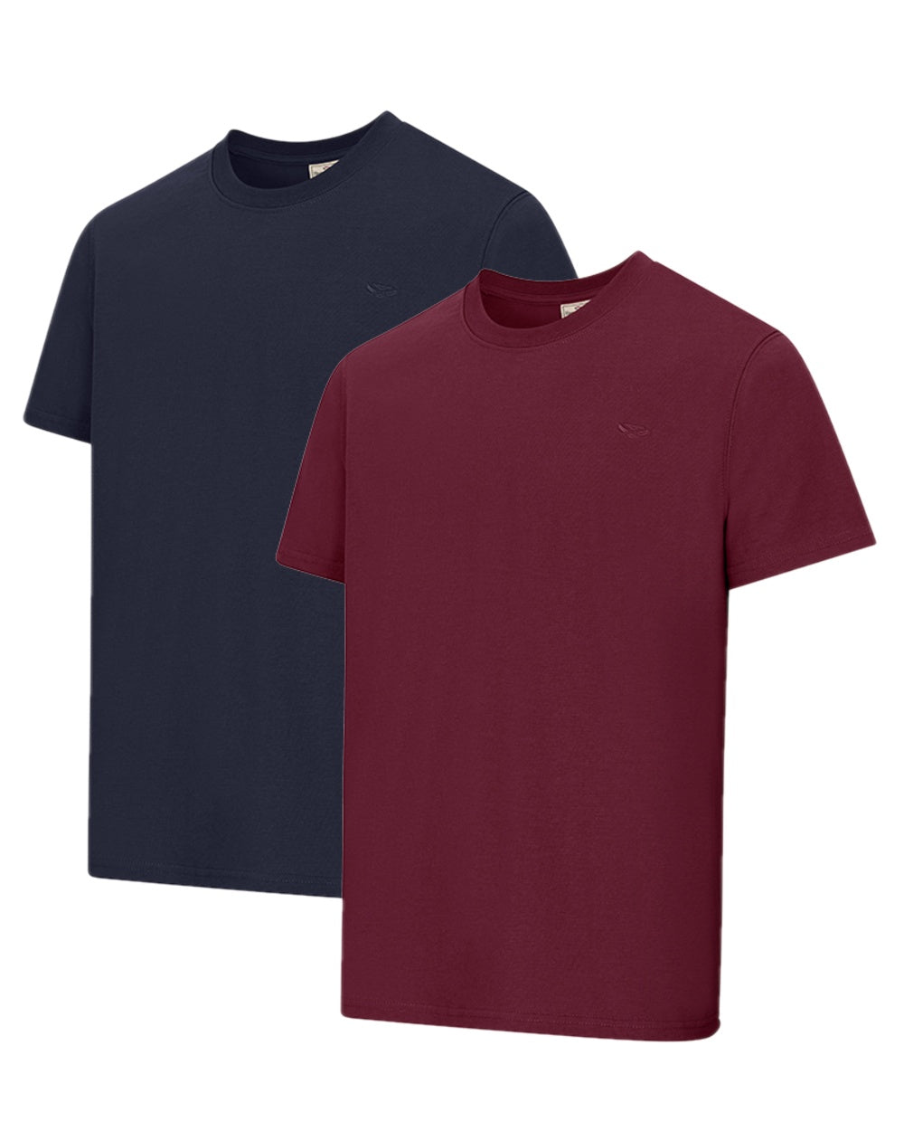 Midnight Merlot Coloured Hoggs of Fife Sandwood 2 Pack Cotton T-Shirts on white background #colour_midnight-merlot