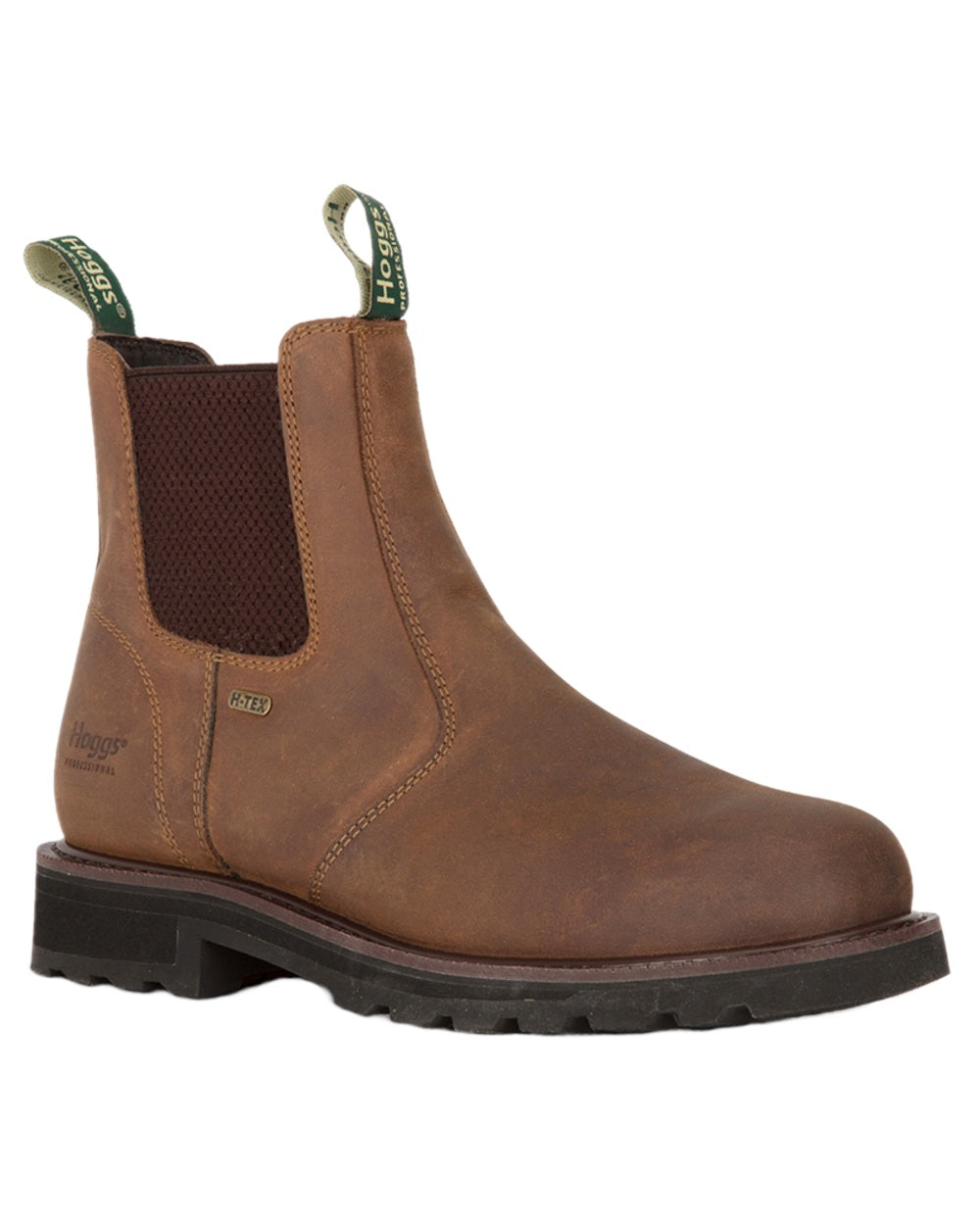 Crazy Horse Brown Coloured Hoggs of Fife Shire Pro Waterproof Dealer Boots on white background #colour_crazy-horse-brown