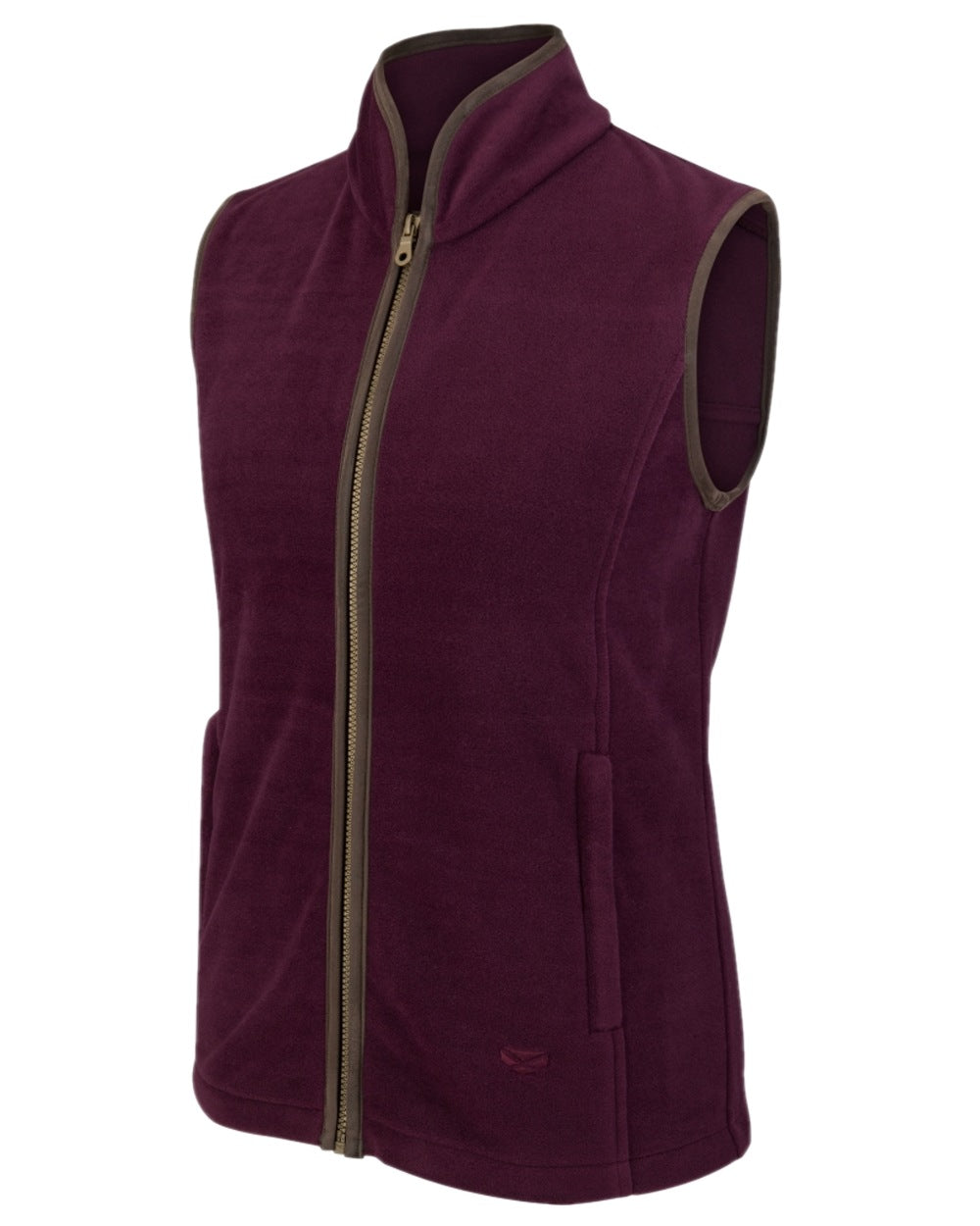Merlot Coloured Hoggs of Fife Stenton Ladies Fleece Gilet on white background #colour_merlot