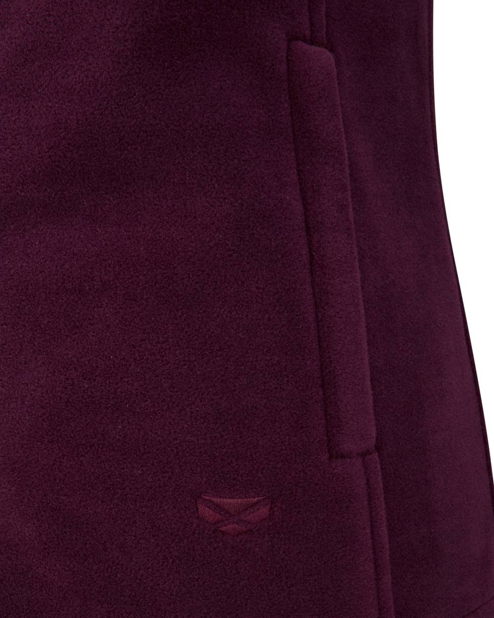 Merlot Coloured Hoggs of Fife Stenton Ladies Fleece Gilet on white background #colour_merlot