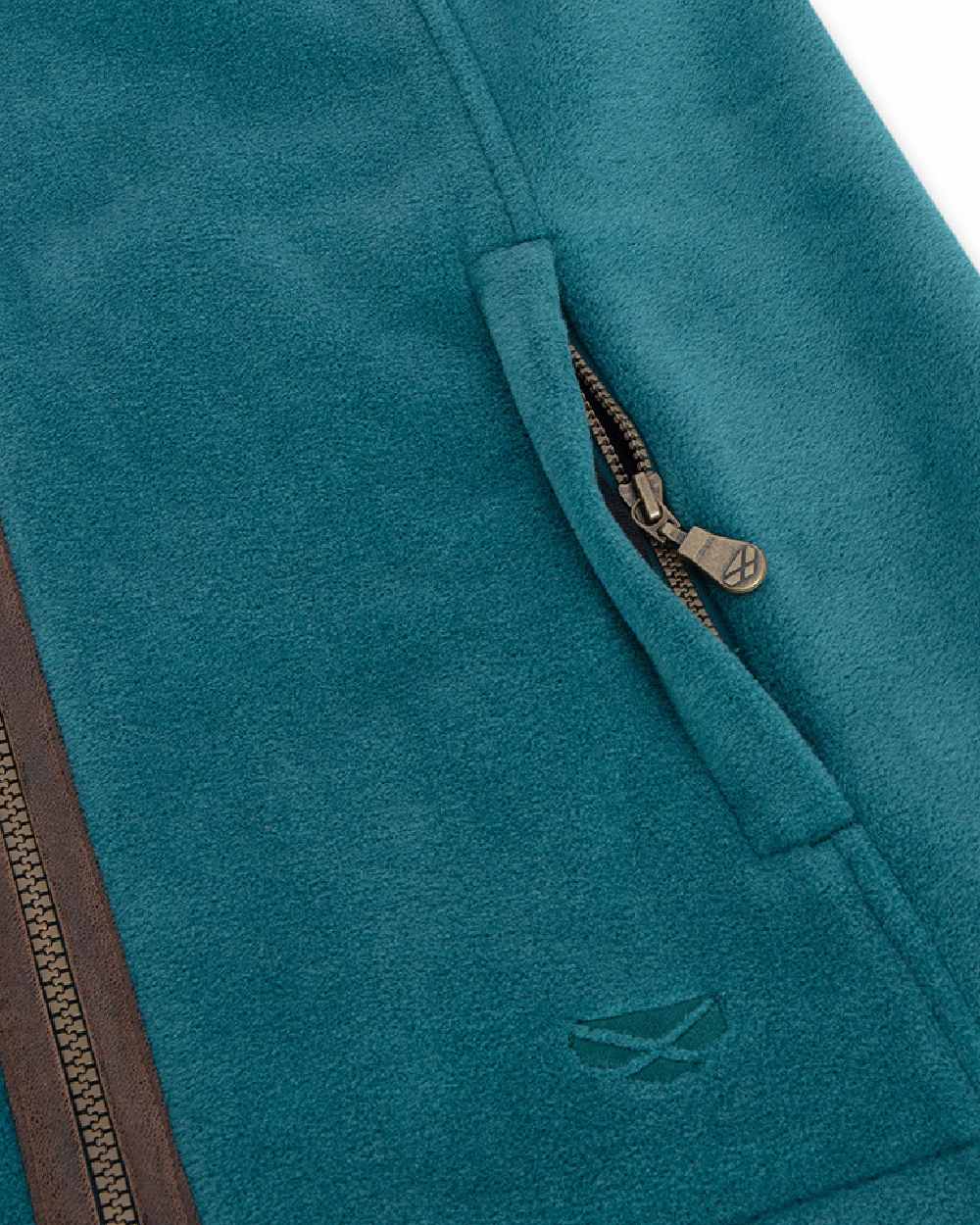 Teal Coloured Hoggs of Fife Stenton Ladies Fleece Gilet on white background #colour_teal