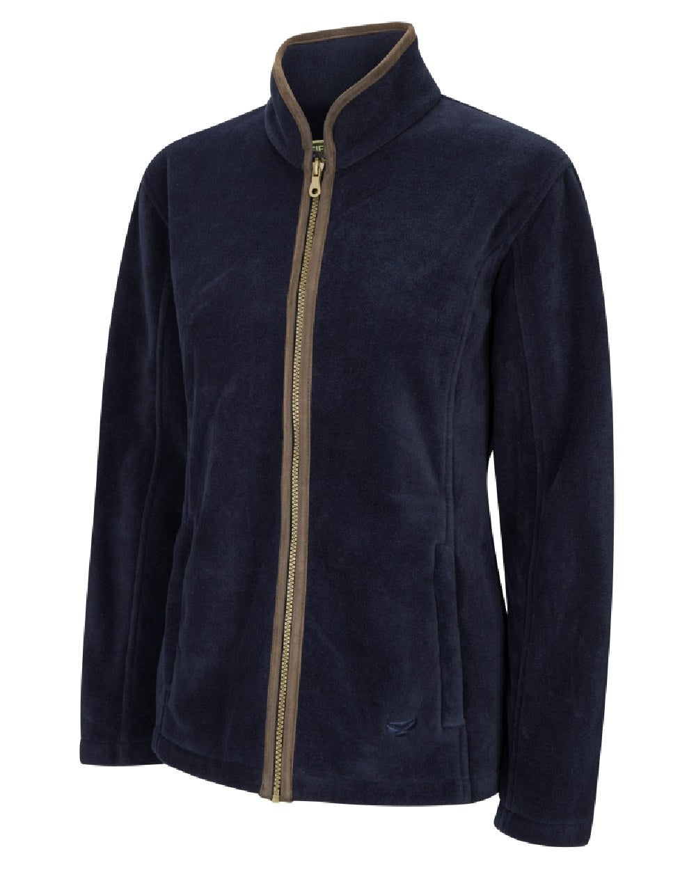 Navy Coloured Hoggs of Fife Stenton Ladies Fleece Jacket on white background #colour_navy