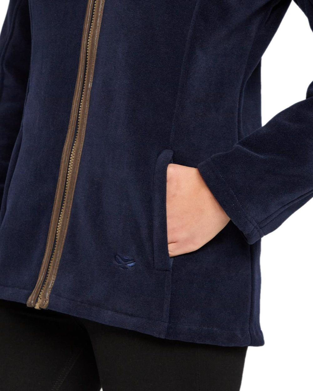 Navy Coloured Hoggs of Fife Stenton Ladies Fleece Jacket on white background #colour_navy