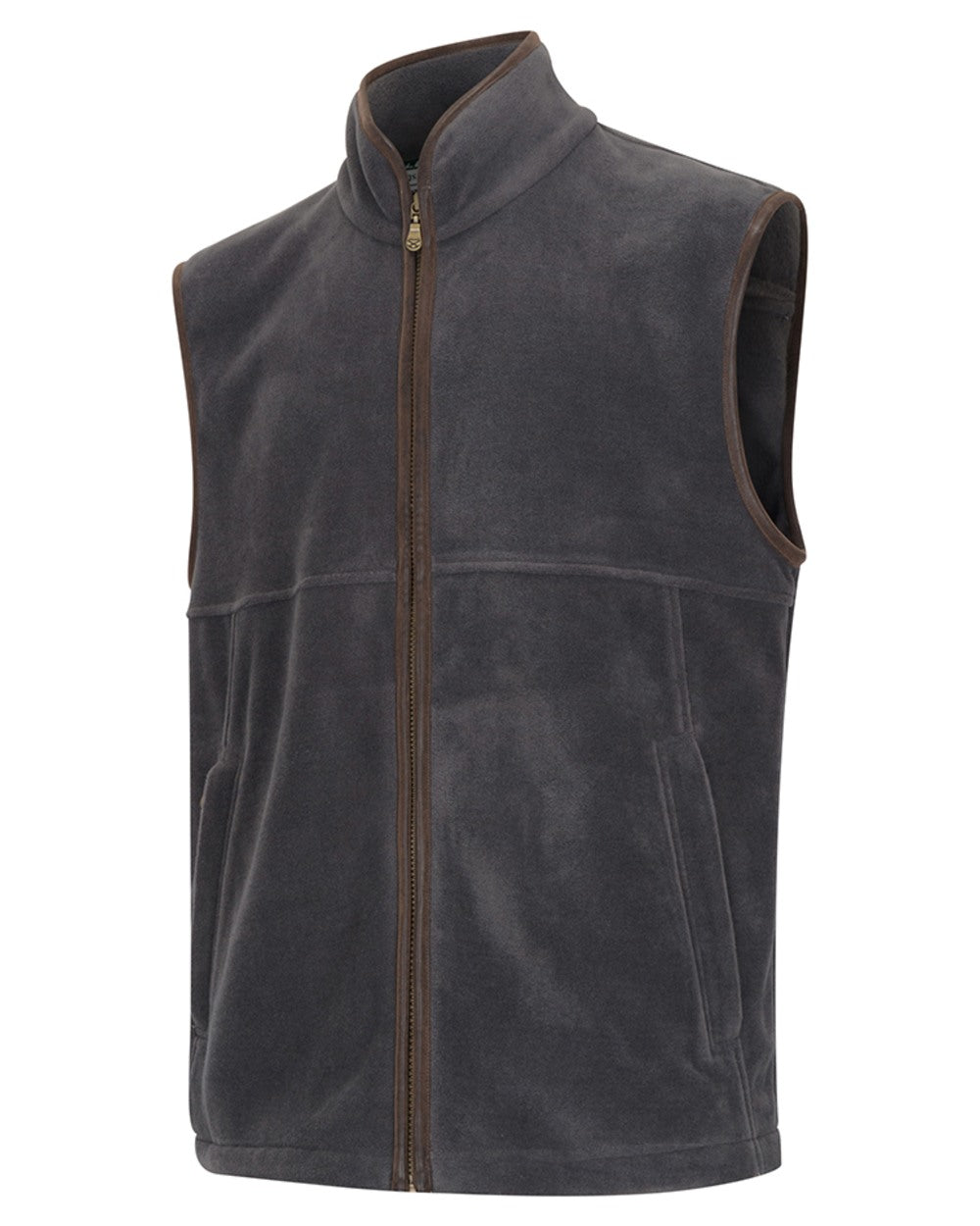 Charcoal Coloured Hoggs of Fife Stenton Technical Fleece Gilet on white background #colour_charcoal