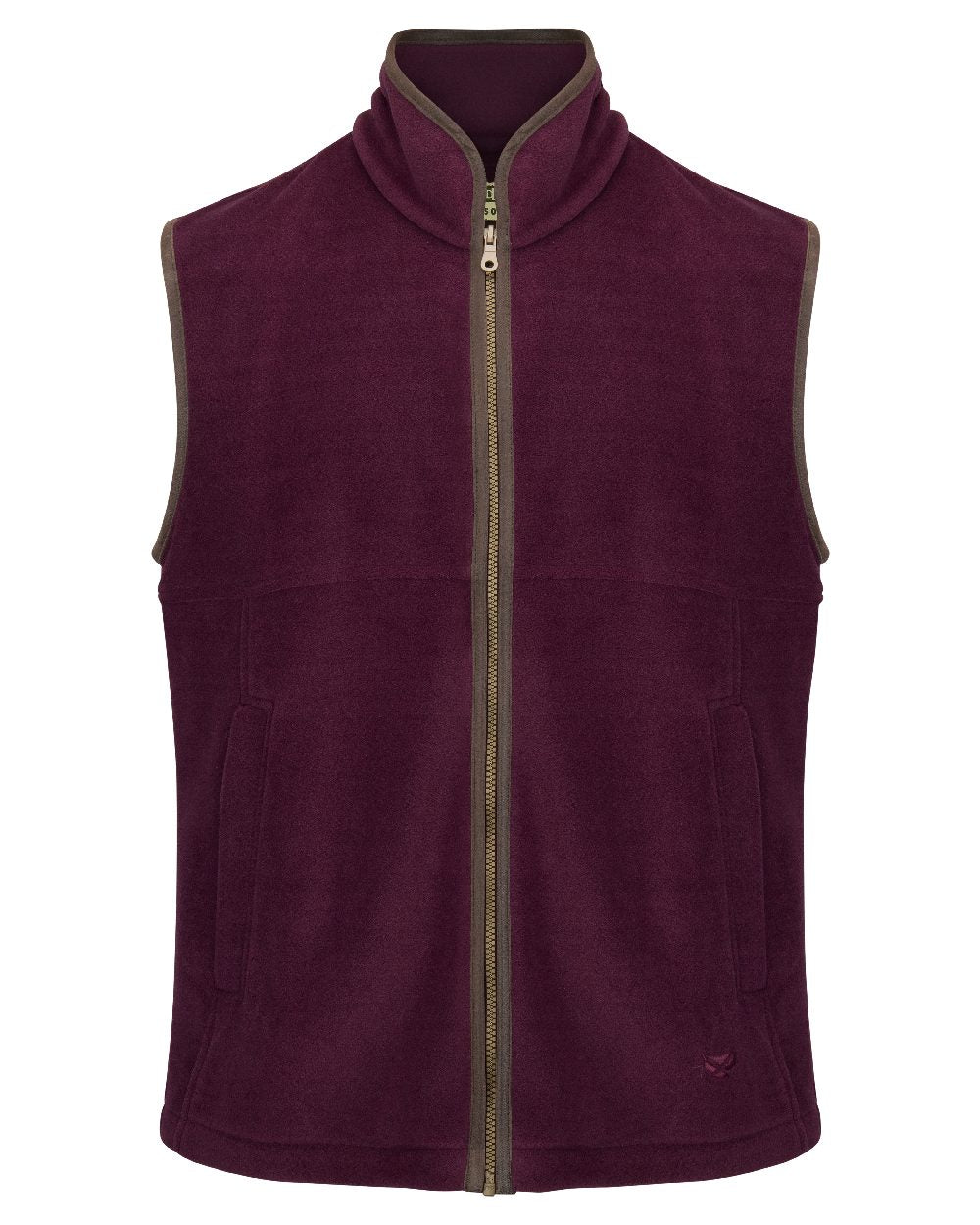 Merlot coloured Hoggs of Fife Stenton Technical Fleece Gilet on white background #colour_merlot