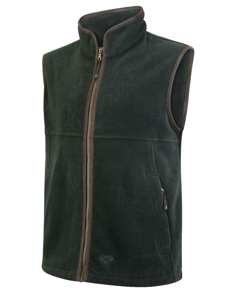 Pine Green coloured Hoggs of Fife Stenton Technical Fleece Gilet on white background #colour_pine-green