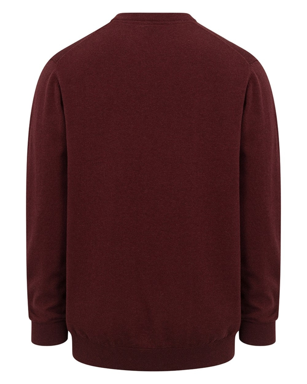 Berry Red Coloured Hoggs of Fife Stirling II Long Sleeve Pullover on white background #colour_berry-red