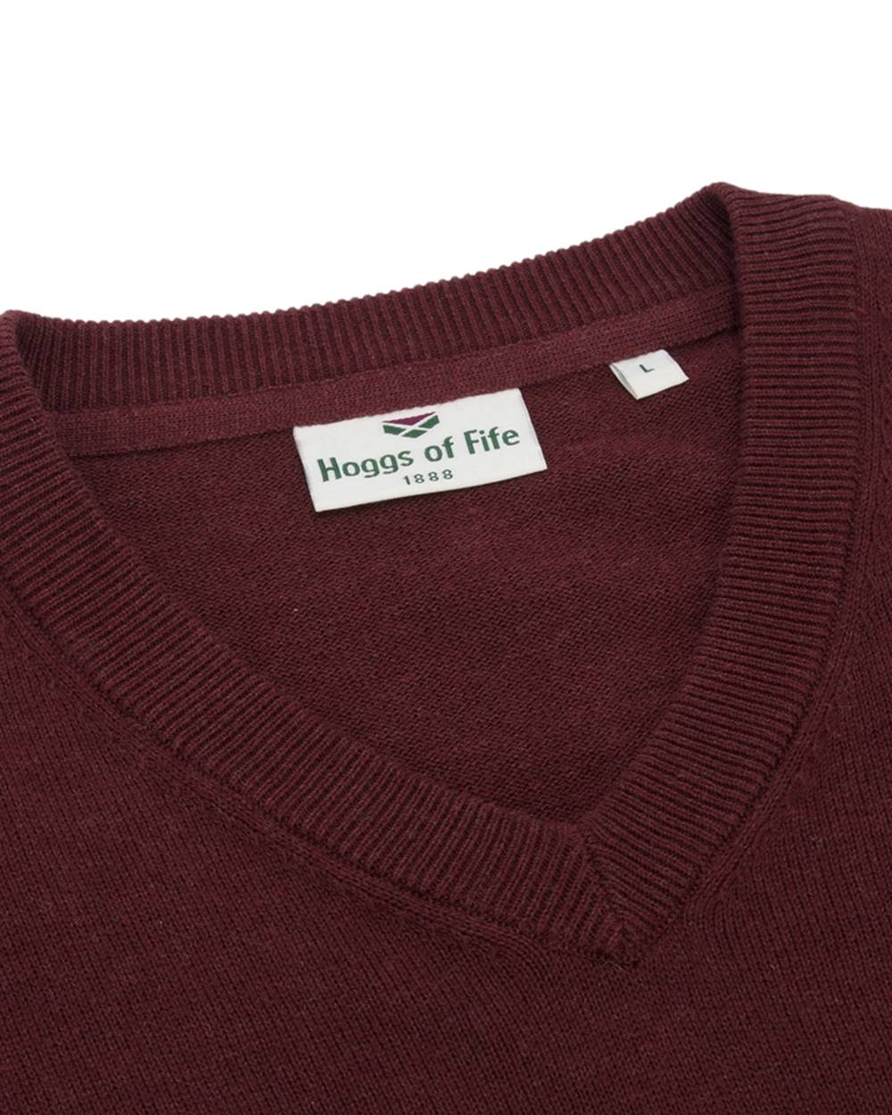 Berry Red Coloured Hoggs of Fife Stirling II Long Sleeve Pullover on white background #colour_berry-red