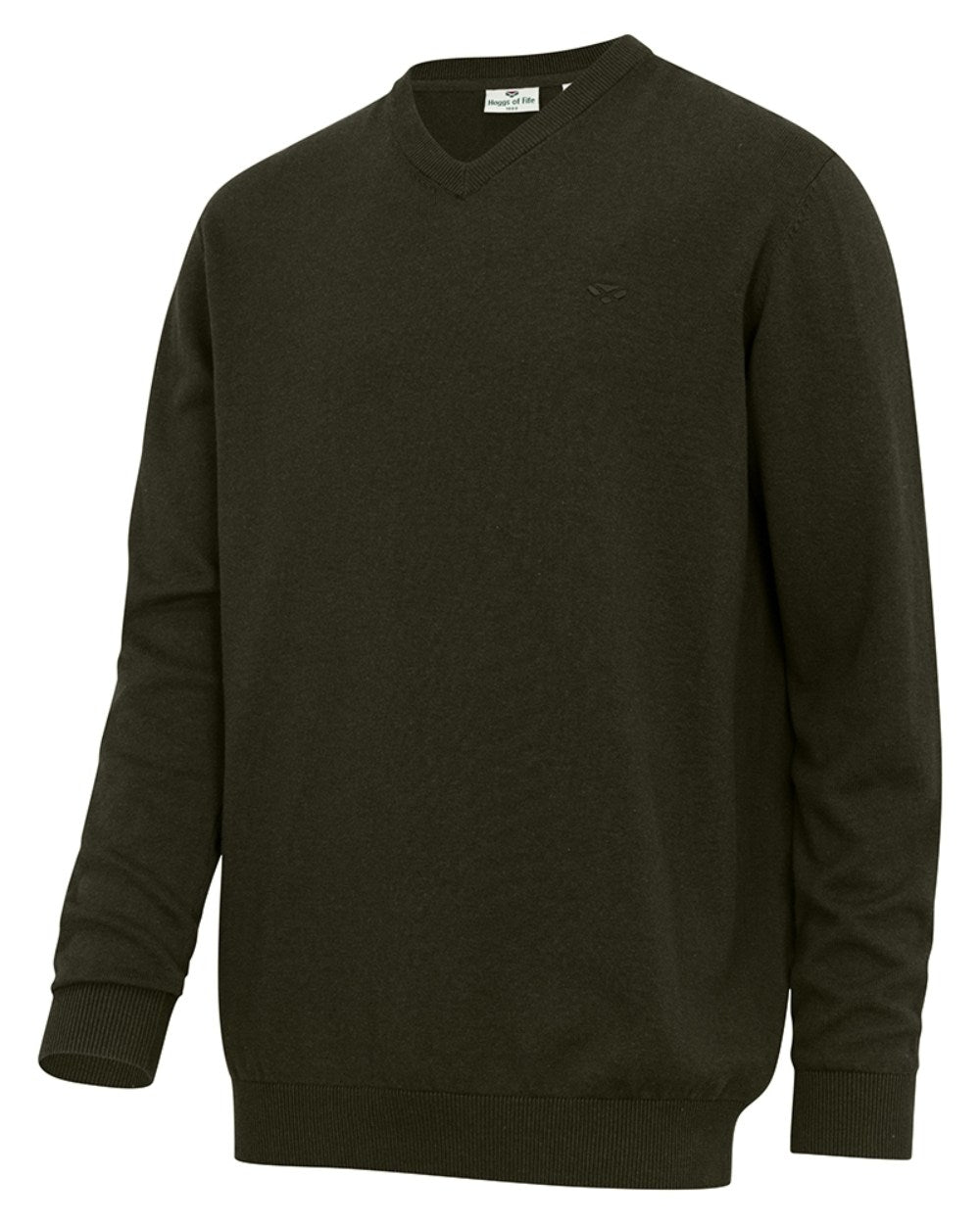 Fern Green Coloured Hoggs of Fife Stirling II Long Sleeve Pullover on white background #colour_fern-green