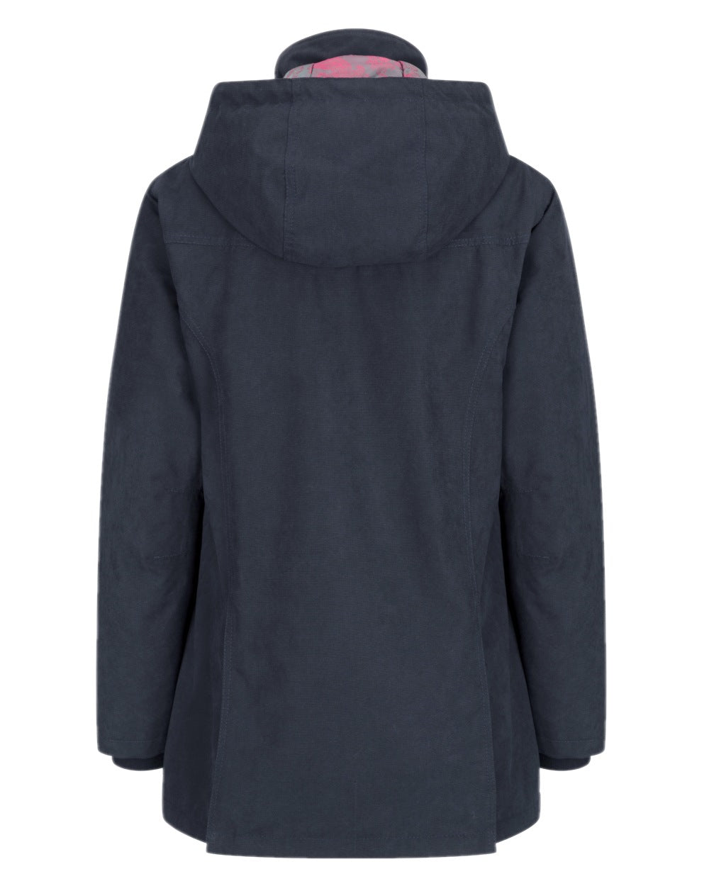 Navy Coloured Hoggs of Fife Struther Ladies Hooded Field Coat on white background #colour_navy