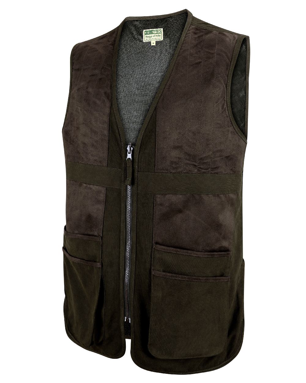 Dark Green coloured Hoggs of Fife Struther Shooting Vest on white background #colour_dark-green
