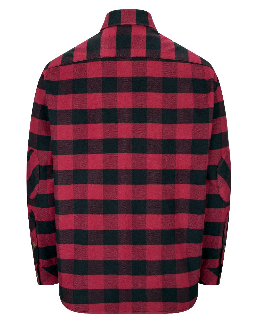 Red Black coloured Hoggs of Fife Tentsmuir Flannel Shirt on white background #colour_red-black