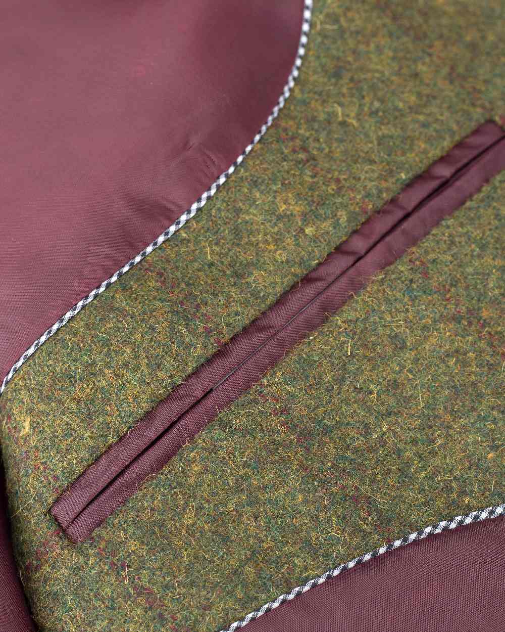 Olive Wine Coloured Hoggs of Fife Tummel Tweed Sports Jacket on white background #colour_olive-wine