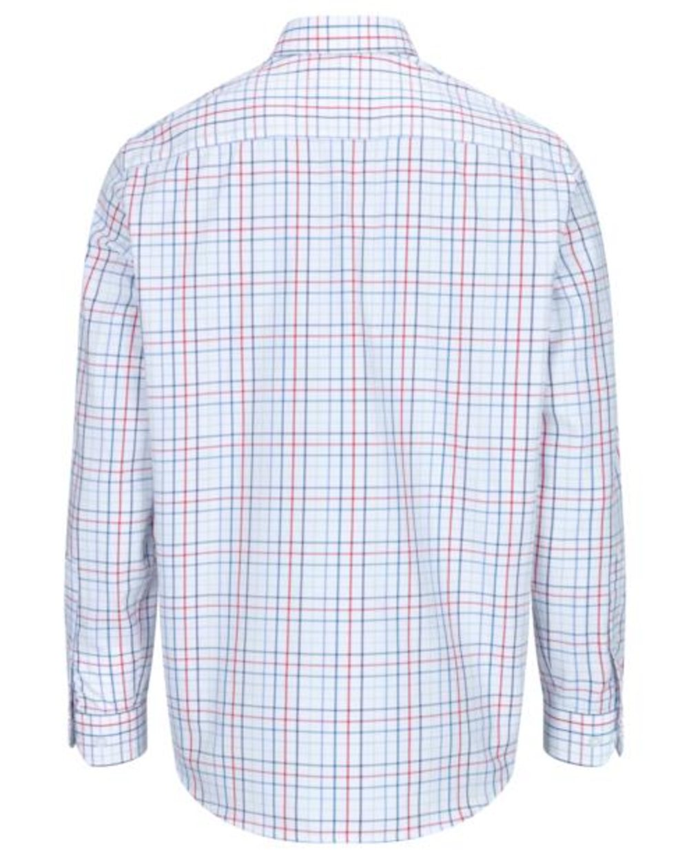 White Red Navy Coloured Hoggs of Fife Turnberry Cotton Twill Shirt on white background #colour_white-red-navy