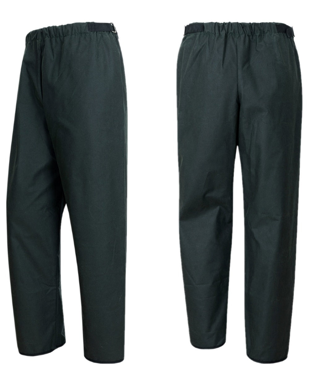 Olive Coloured Hoggs of Fife Waxed Overtrousers on white background #colour_olive
