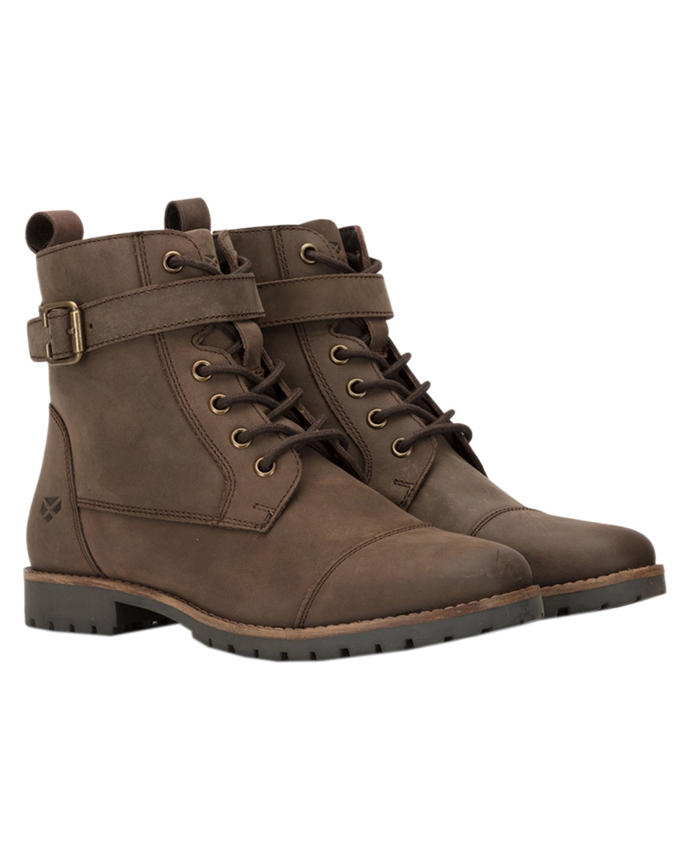 Brown Coloured Hoggs of Fife Womens Bridle Buckle Boots on white background #colour_brown