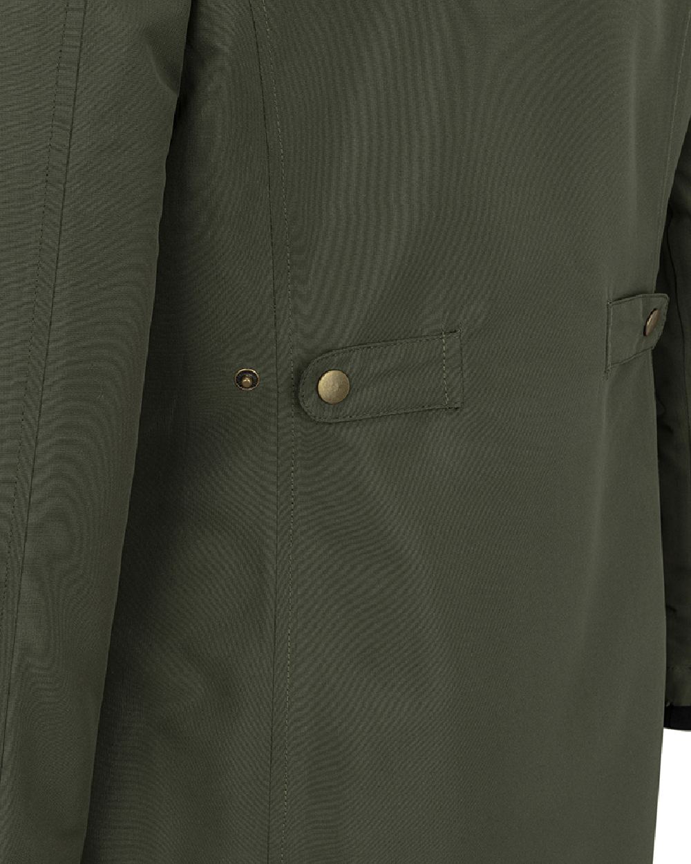 Green coloured Hoggs of Fife Womens Walker Long Coat on white background #colour_green