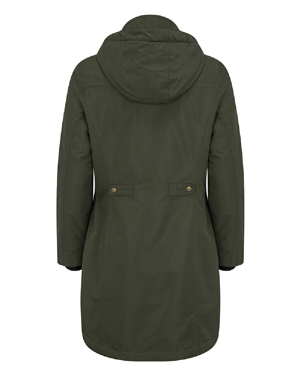 Green coloured Hoggs of Fife Womens Walker Long Coat on white background #colour_green