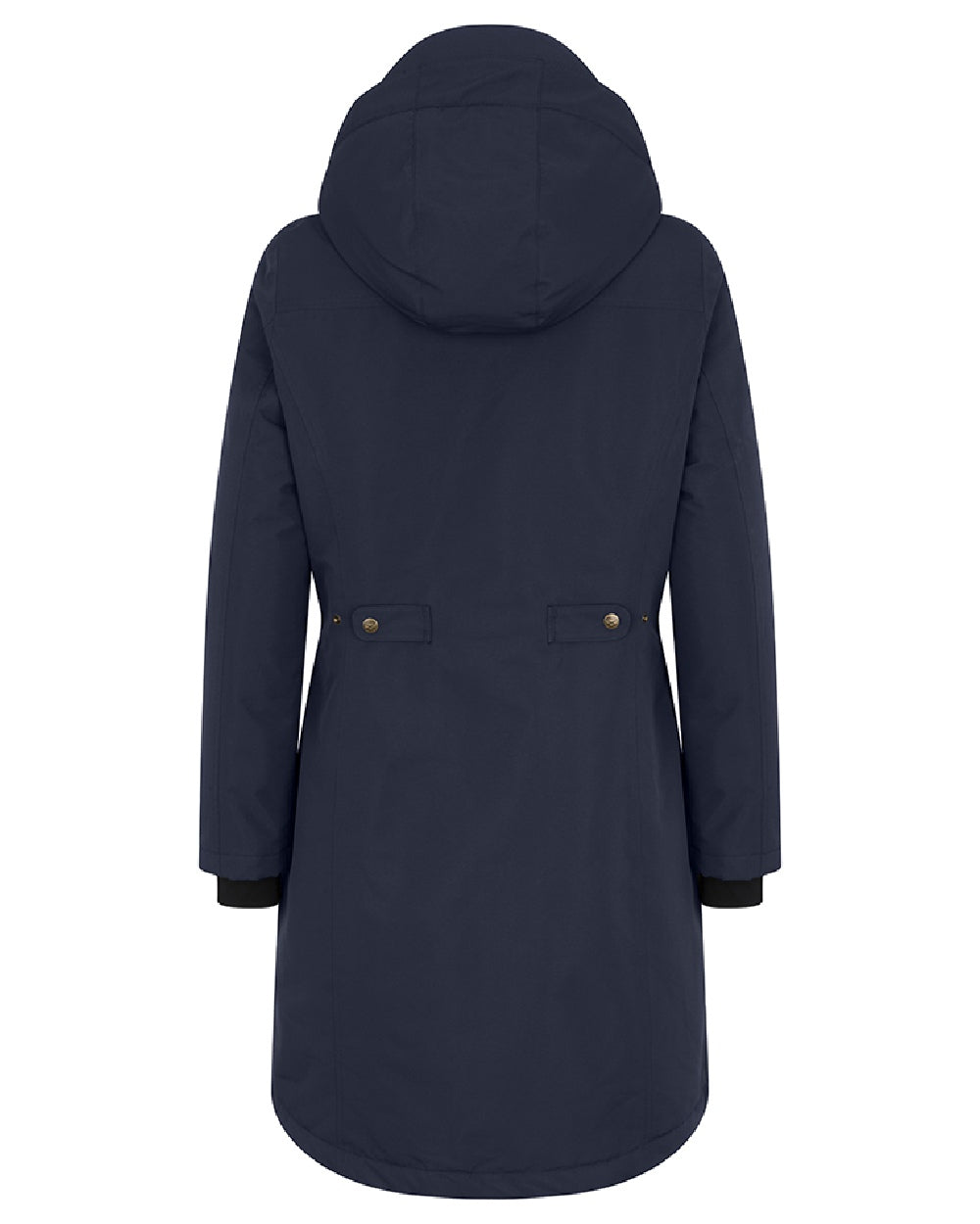 Navy coloured Hoggs of Fife Womens Walker Long Coat on white background #colour_navy