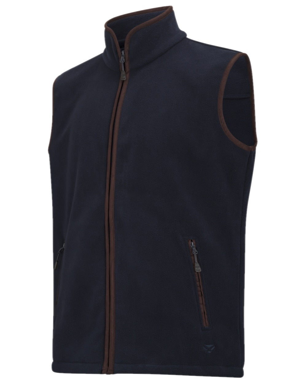 Navy Coloured Hoggs of Fife Woodhall Fleece Gilet on white background #colour_navy