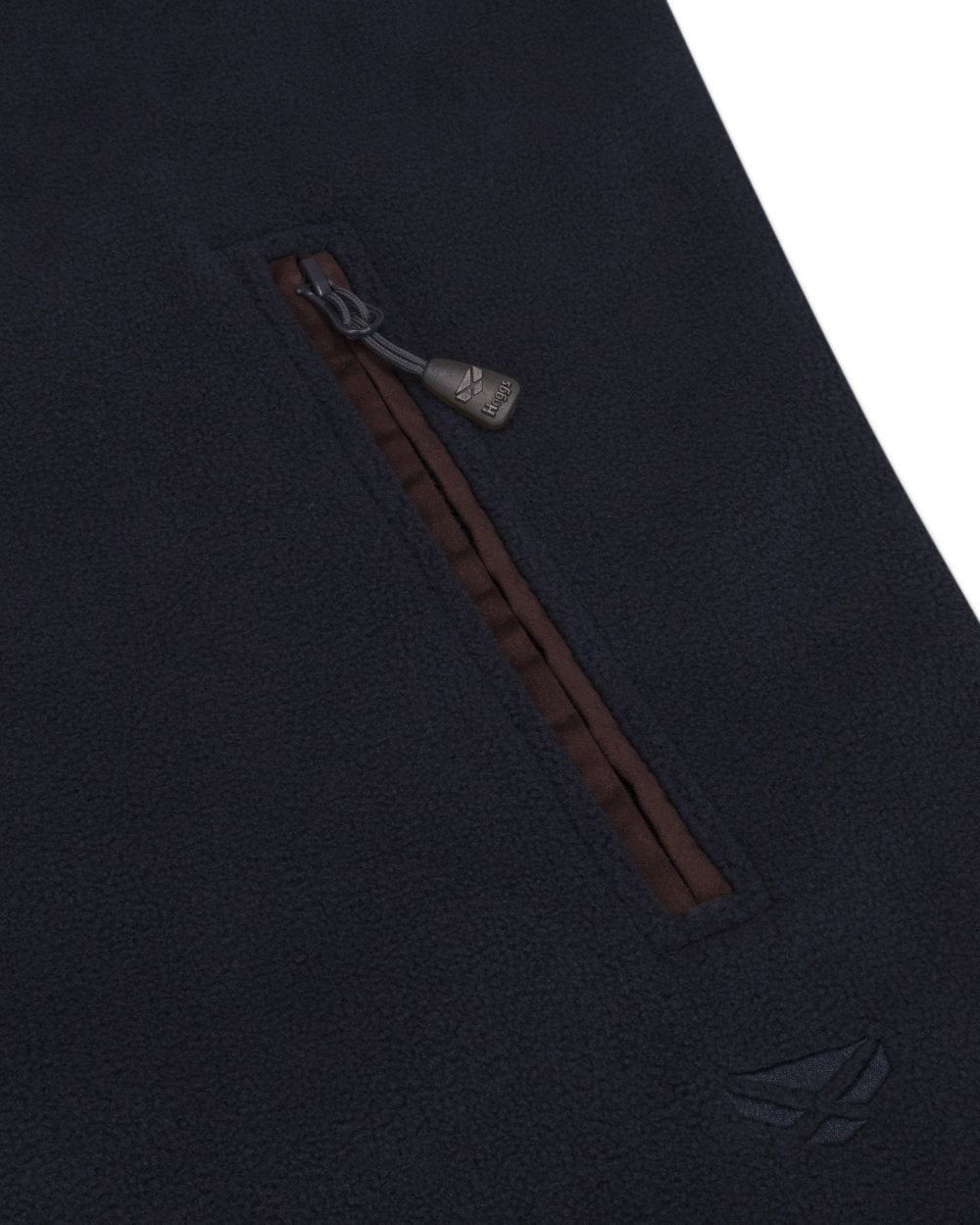 Navy Coloured Hoggs of Fife Woodhall Fleece Gilet on white background #colour_navy