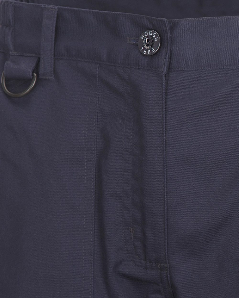 Navy Coloured Hoggs of Fife WorkHogg Ladies Stretch Trousers on white background #colour_navy