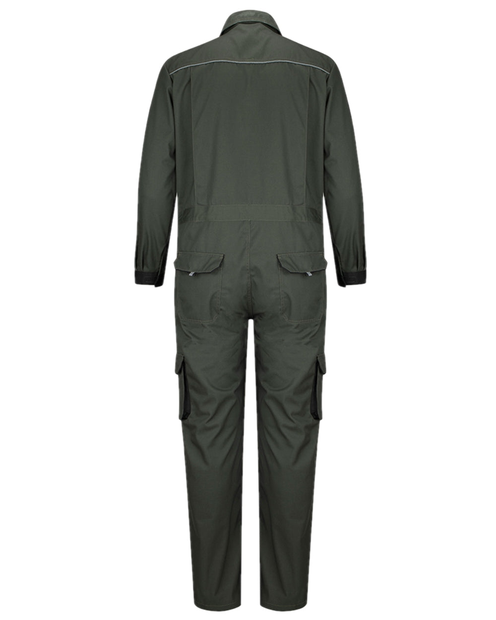 Spruce Black Coloured Hoggs of Fife Workhogg Zipped Cotton Coverall on white background #colour_spruce-black