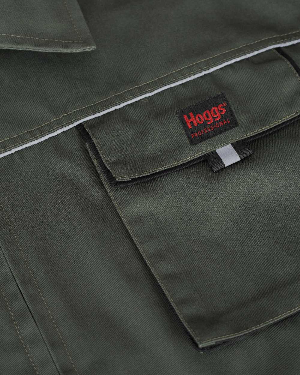 Spruce Black Coloured Hoggs of Fife Workhogg Zipped Cotton Coverall on white background #colour_spruce-black
