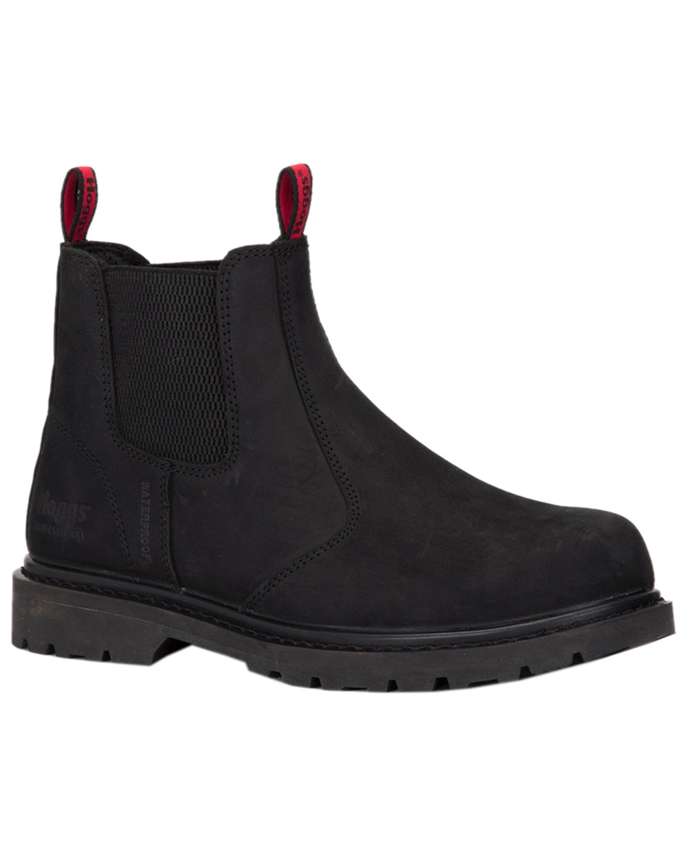 Crazy Horse Black Coloured Hoggs of Fife Zeus Safety Dealer Boots on white background #colour_crazy-horse-black