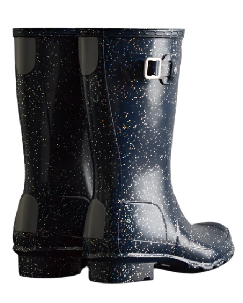 Valtameri Blue coloured Hunter Big Kids Giant Glitter Wellington Boots on white background #colour_valtameri-blue