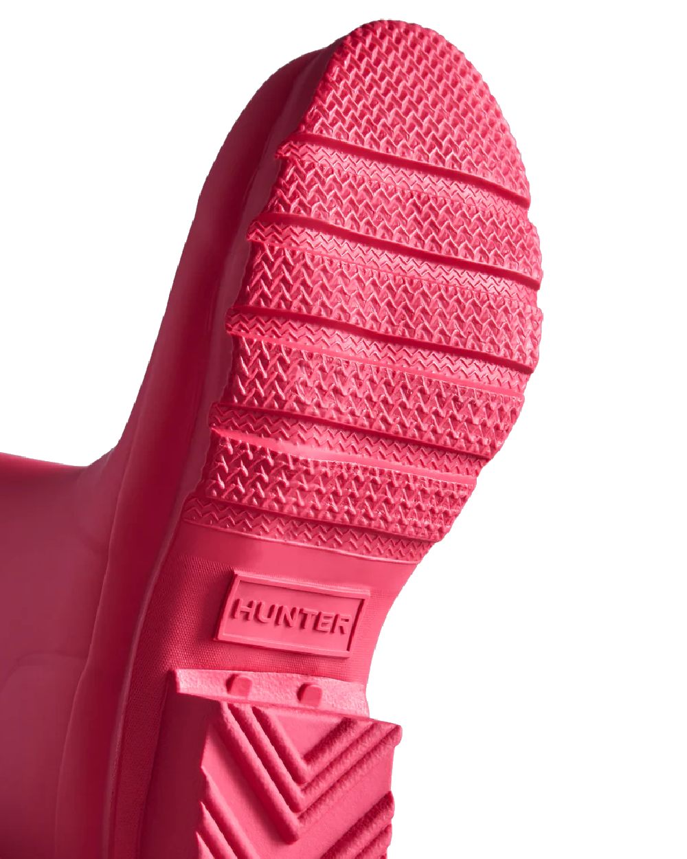 Bright Pink coloured Hunter Big Kids Original Wellington Boots on white background #colour_bright-pink