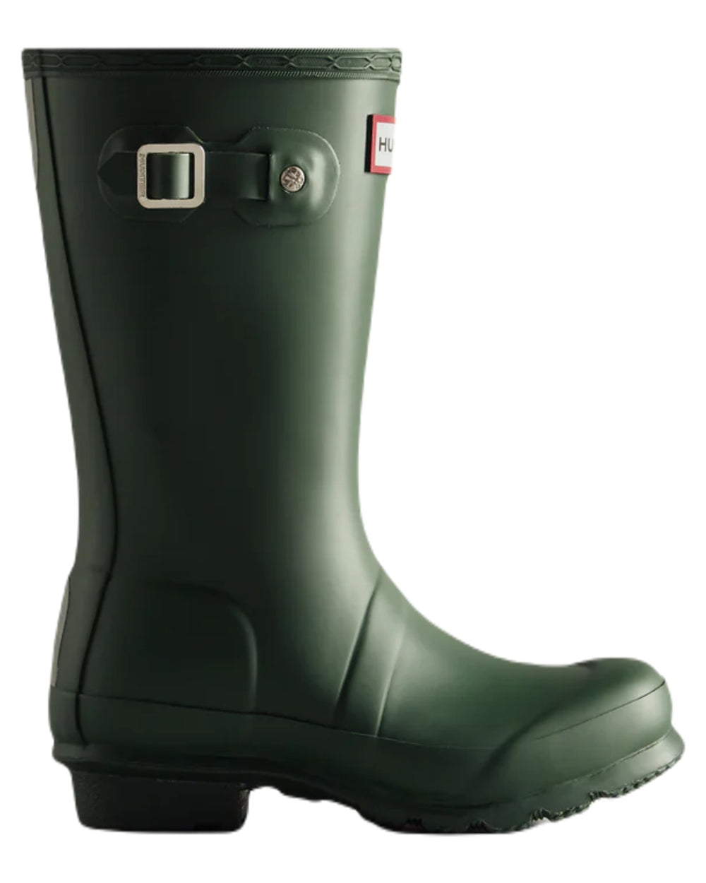 Hunter Green coloured Hunter Big Kids Original Wellington Boots on white background #colour_hunter-green