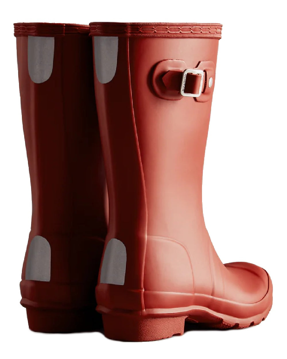 Military Red coloured Hunter Big Kids Original Wellington Boots on white background #colour_military-red