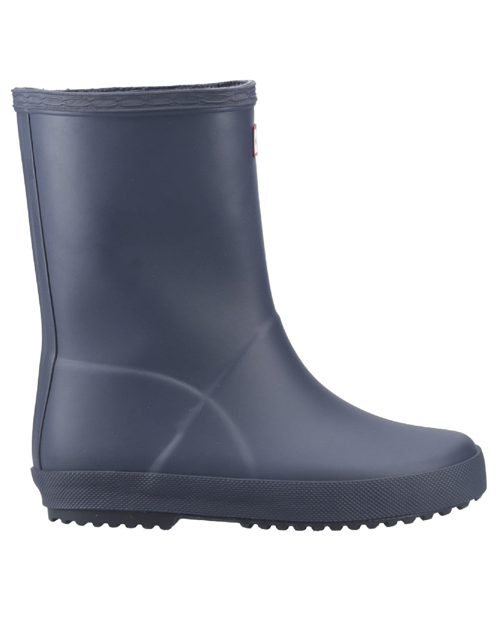 Navy Coloured Hunter Kids First Classic Wellingtons on white background #colour_navy