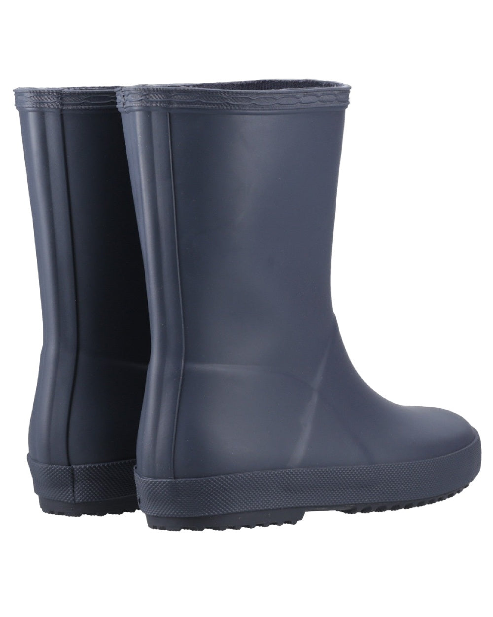 Navy Coloured Hunter Kids First Classic Wellingtons on white background #colour_navy
